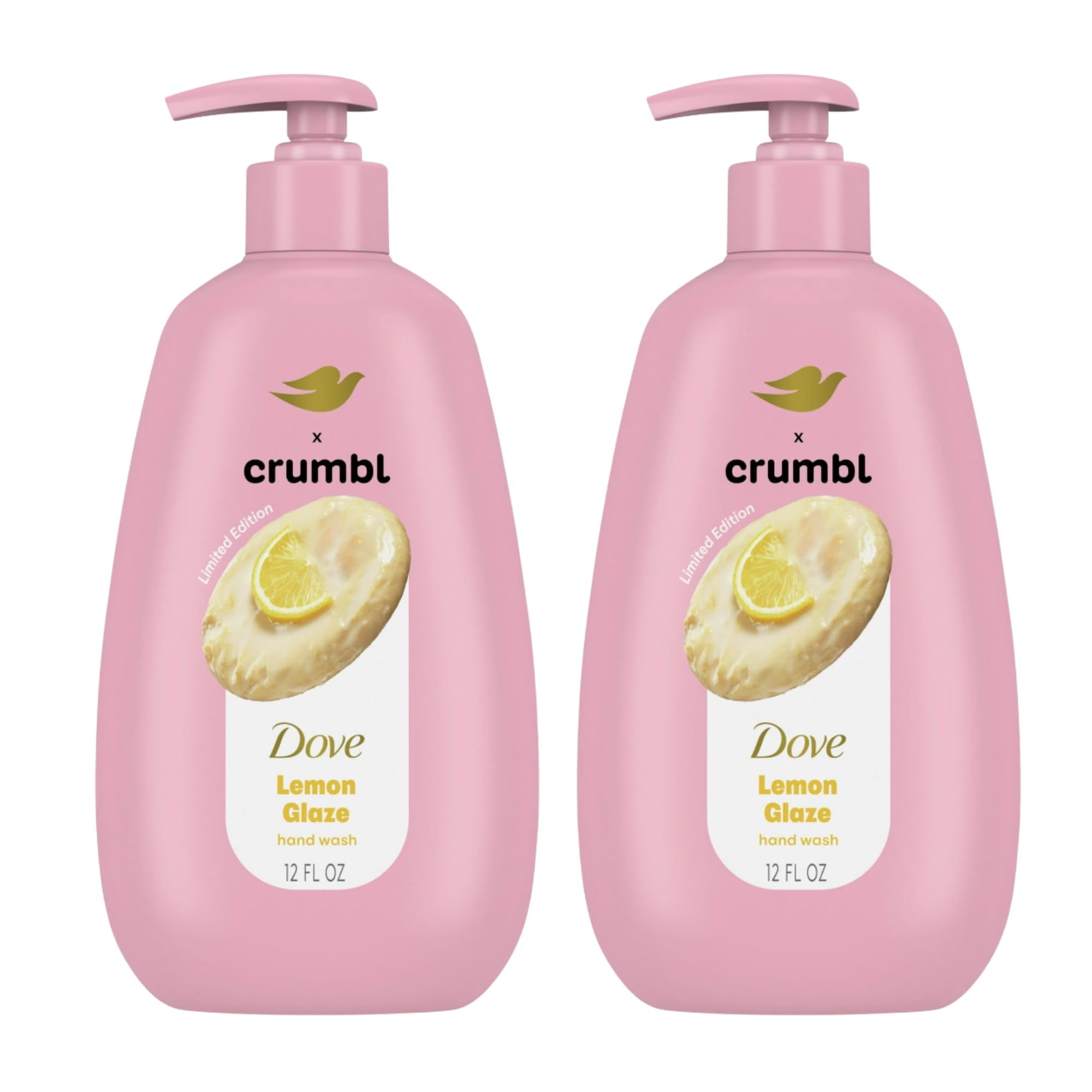 Dove x Crumbl Lemon Glaze Moisturizing Hand Wash | 2-Pack 12 oz Pumps | Limited Edition