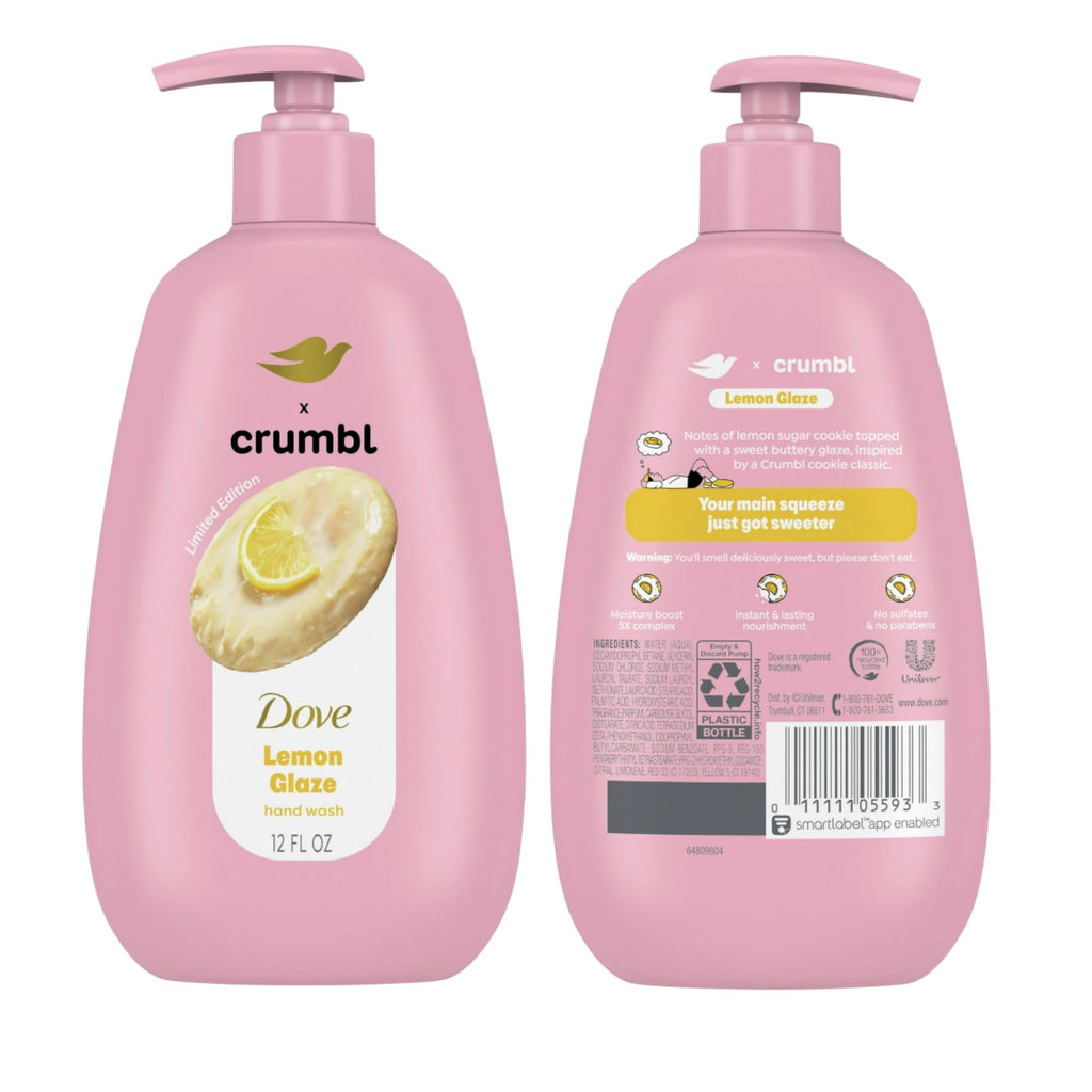 Dove x Crumbl Lemon Glaze Moisturizing Hand Wash | 2-Pack 12 oz Pumps | Limited Edition