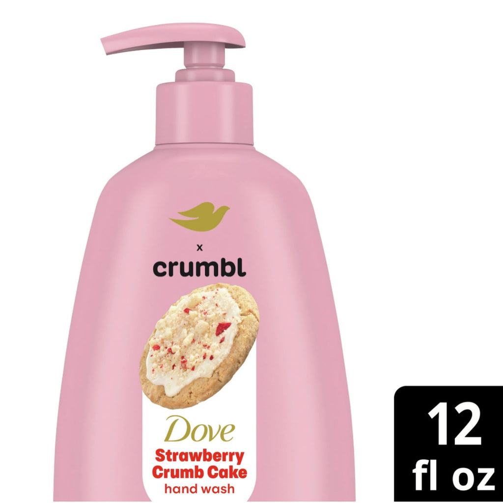 Dove X Crumbl Moisturizing Liquid Hand Wash Strawberry Crumb Cake | 2-Pack, 12 oz Pumps | Limited Edition
