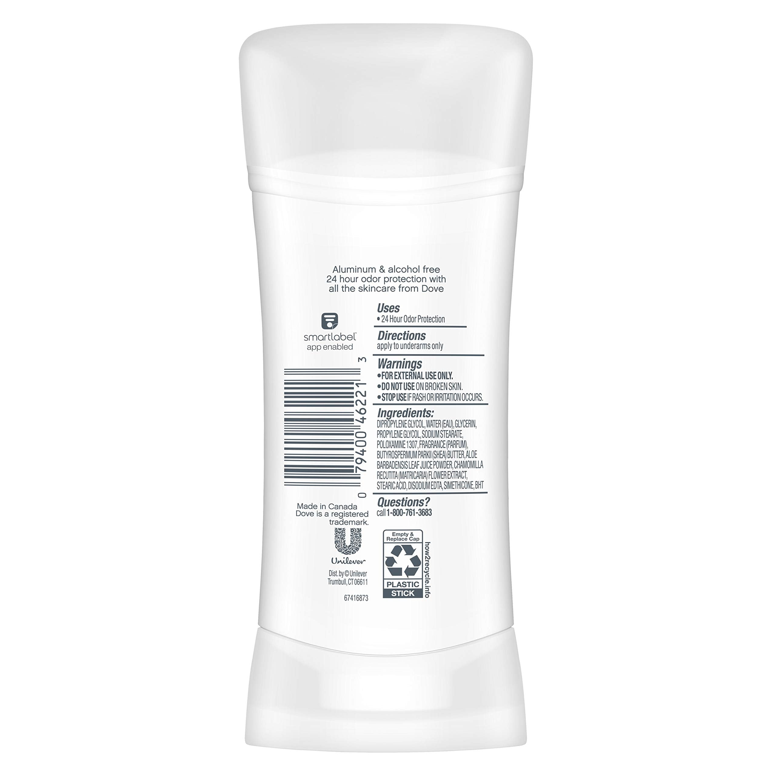 Dove 0% Aluminum Deodorant for Women – Cucumber & Green Tea, 24-Hour Odor Protection, 2.6 oz (Pack of 3)