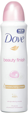 Dove Deodorant & Anti-Perspirant Beauty Finish – 6-Pack, 0% Alcohol, 24–48 Hr Protection (150 ml each)