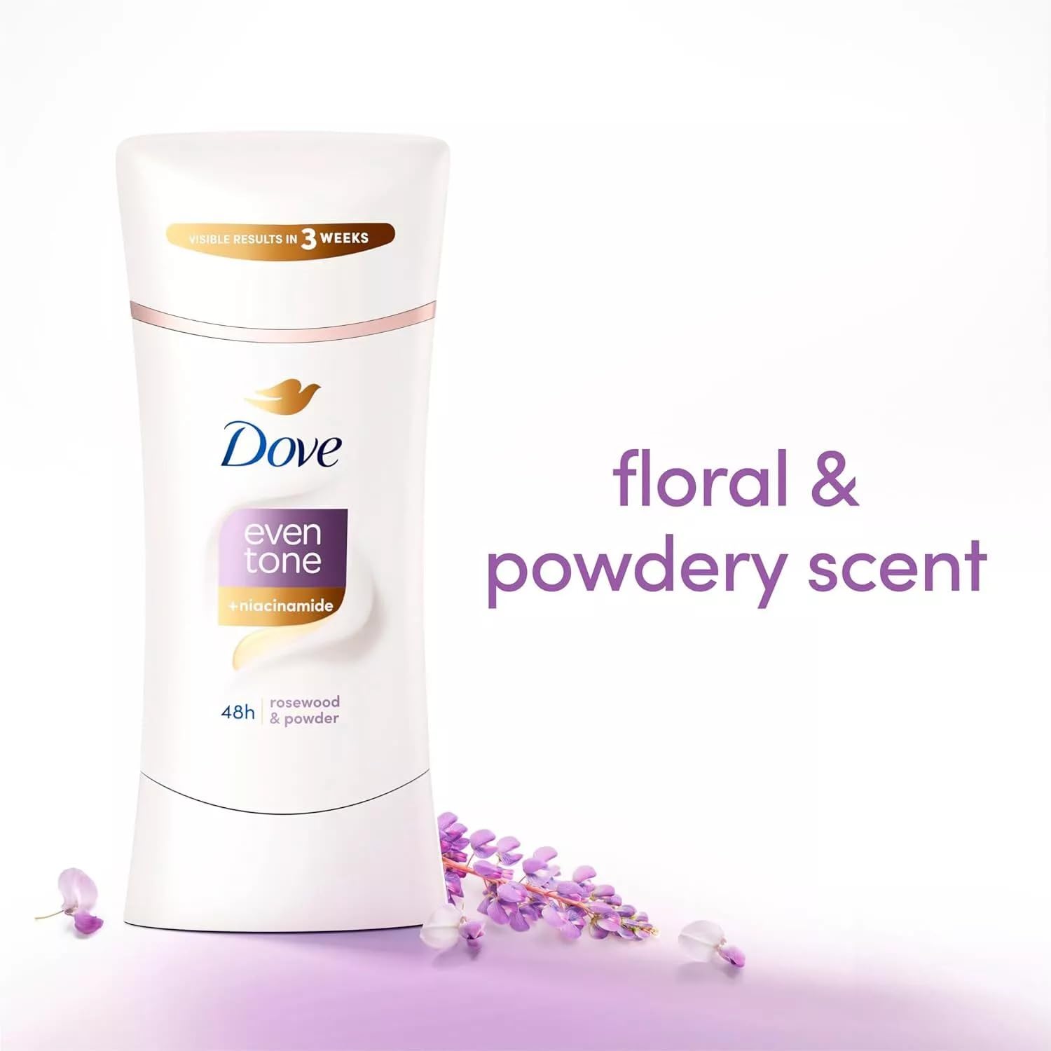 Dove Even Tone Antiperspirant Deodorant for Uneven Skin Tone – Rosewood & Powder, 2.6 oz (3 Count)