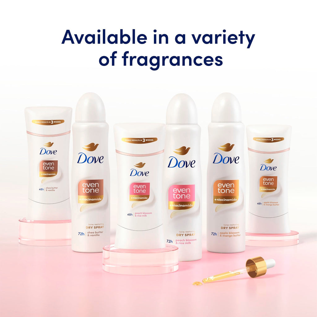 Dove Even Tone Shea Butter & Vanilla Antiperspirant Stick – 3 Pack, 48h Protection
