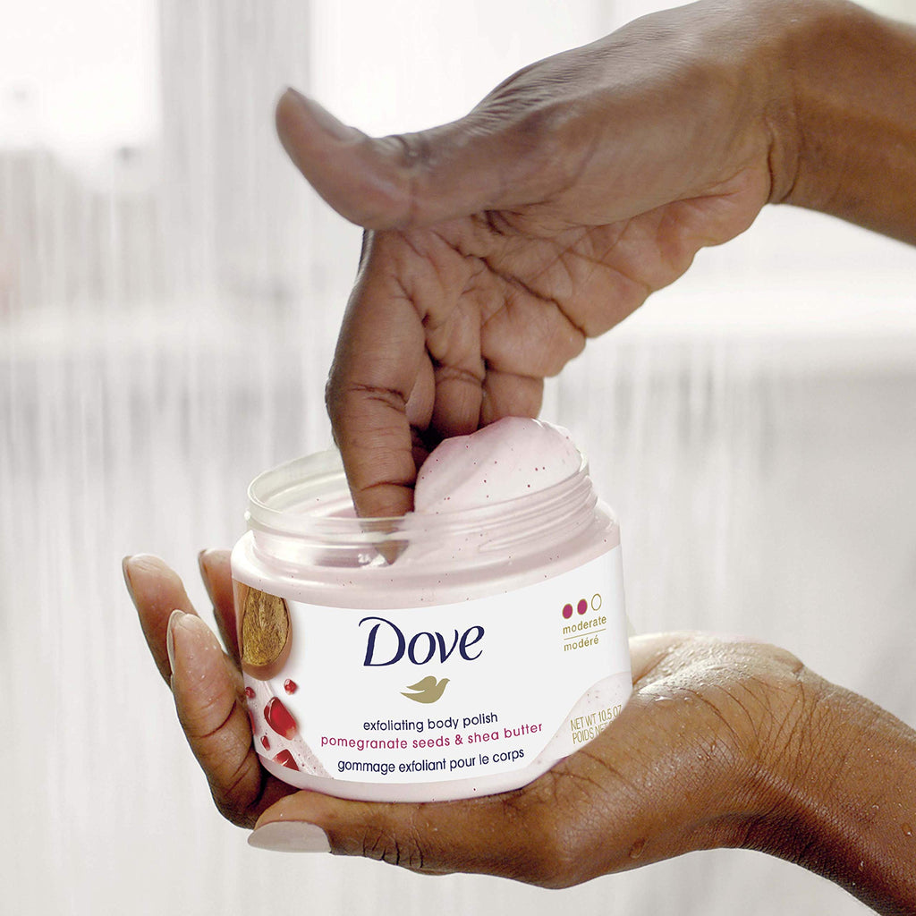 Dove Exfoliating Body Polish Scrub – Pomegranate & Shea Butter, 10.5 oz