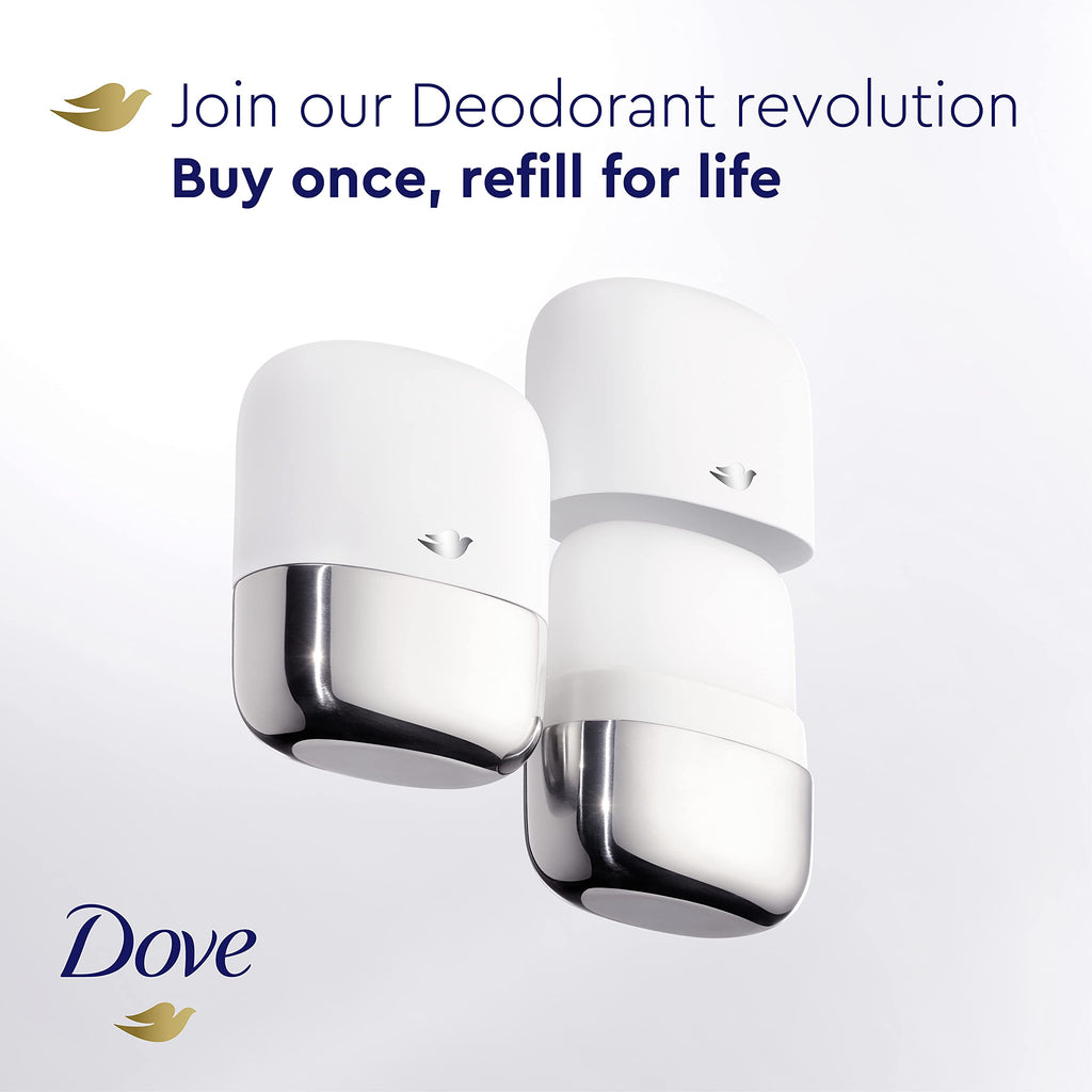 Dove Refillable Deodorant Starter Kit 0% Aluminum – Coconut & Pink Jasmine, Aluminum-Free 1.13 oz