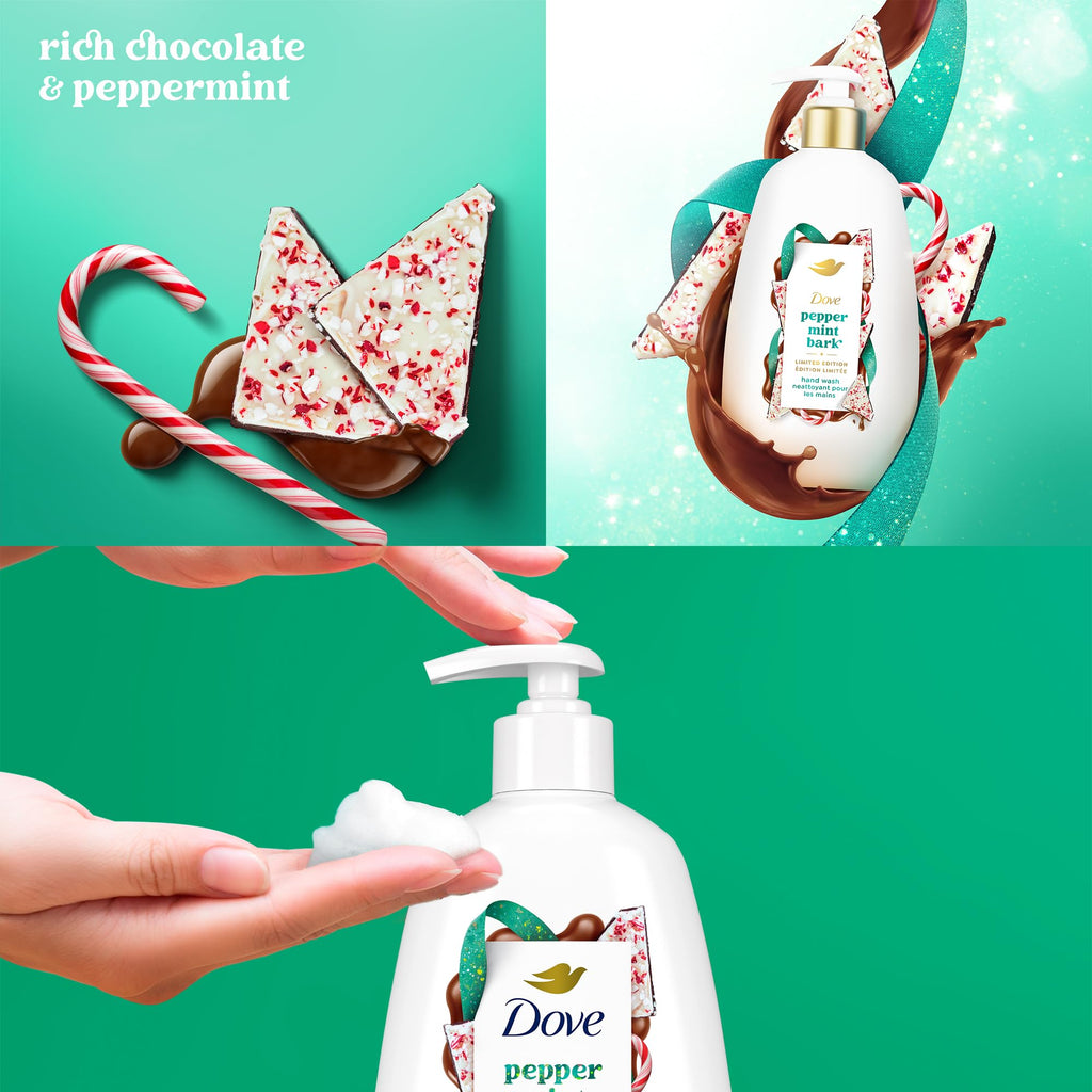 Dove Hand Soap Holiday Treats 3-Pack – Cinnamon Pumpkin Pie, Peppermint Bark & Sugar Cookie Sprinkle