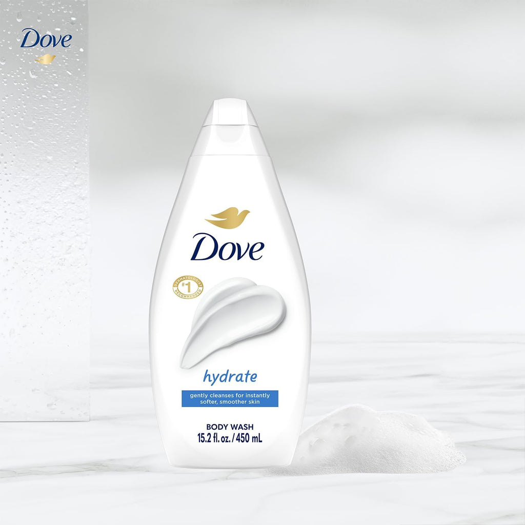 Dove Hydrate Body Wash 2-Pack – Moisturizing Cleanser for Soft Skin (15.2 oz Ea)