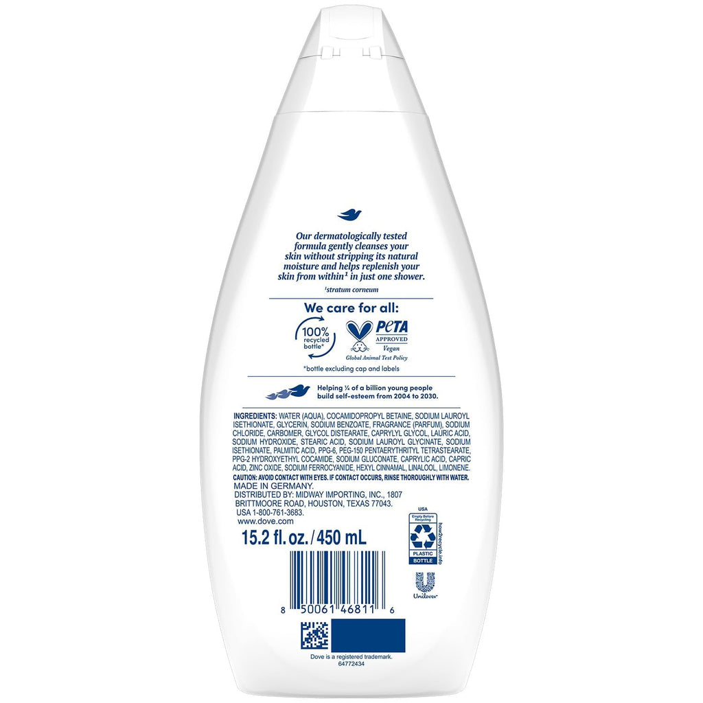 Dove Hydrate Body Wash 2-Pack – Moisturizing Cleanser for Soft Skin (15.2 oz Ea)