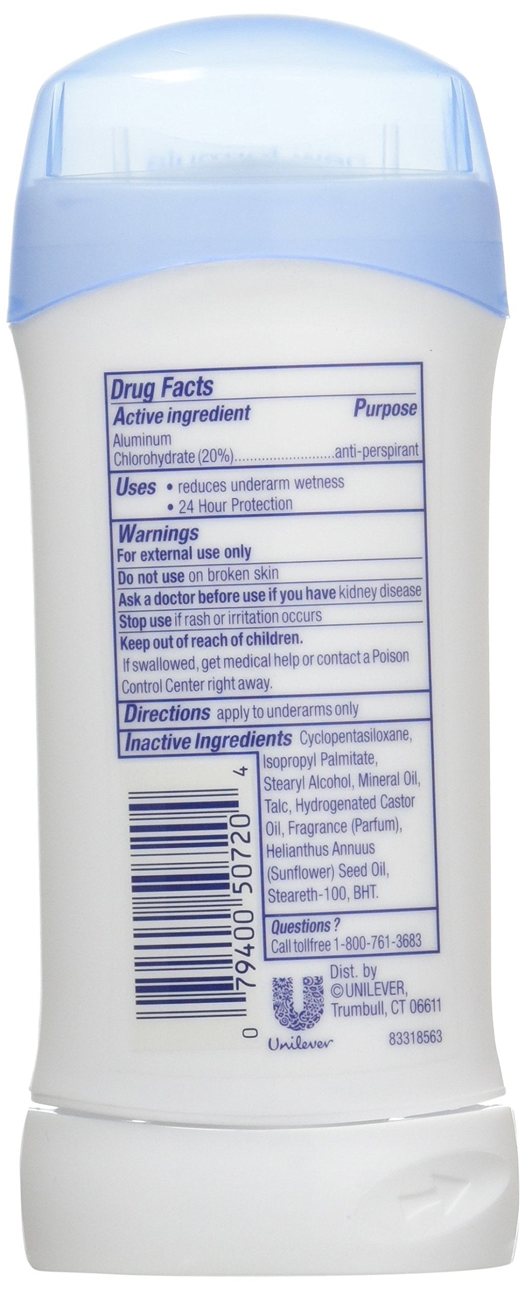 Dove Invisible Solid Deodorant 2.6 oz (76 ml) - 6 Pack, 24-Hour Protection