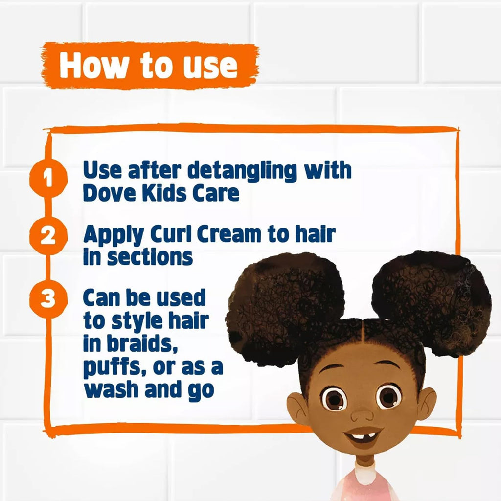 Dove Kids Moisturizing Shampoo + Styling Curl Cream Twin Pack – Hair Love, Coconut Cookie Scent