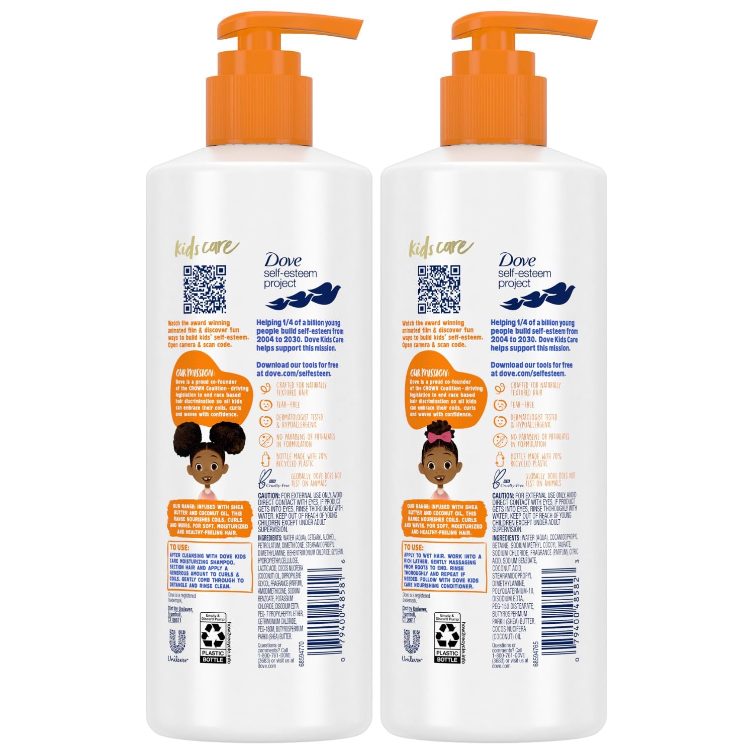 Dove Love Collection Kids Shampoo & Conditioner Set — Curly & Wavy Hair (17.5 oz)