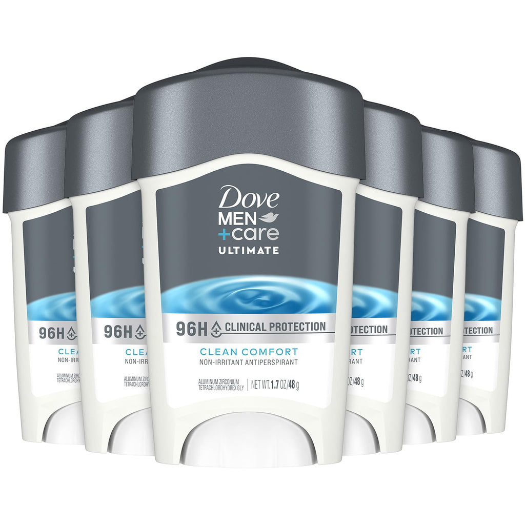 Dove Men+Care Deodorant 96H Clinical Protection Antiperspirant, Clean Comfort – 6-Pack