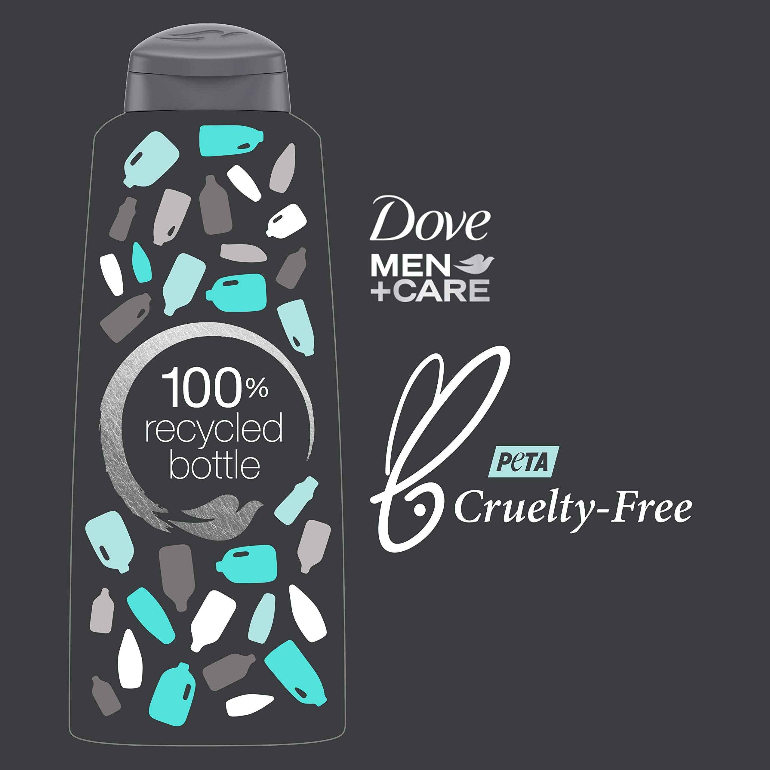 DOVE MEN + CARE 2 in 1 Shampoo Conditioner Body Wash Eucalyptus + Birch – 3 Count (20.4 oz each)