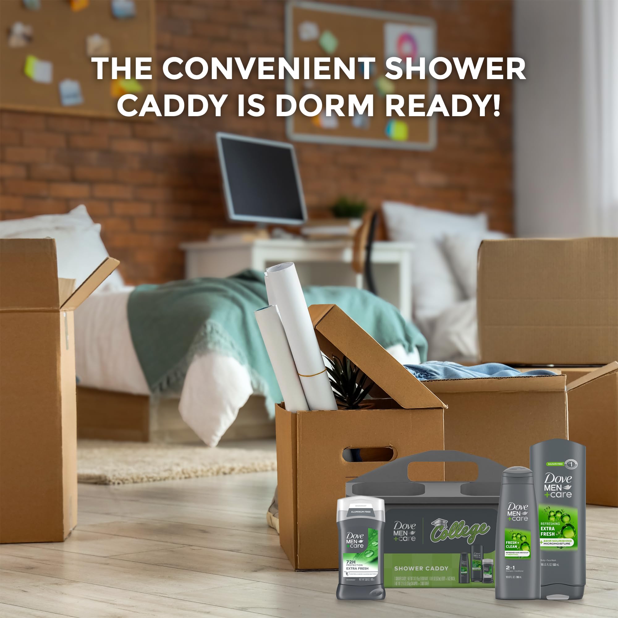 Dove Men+Care College Gift Set – Extra Fresh Body Wash, Deodorant & 2-in-1 Shampoo/Conditioner