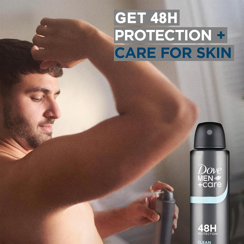 Dove Men+Care Classic Antiperspirant Spray – 6-Pack, 48-Hour Sweat & Odor Protection