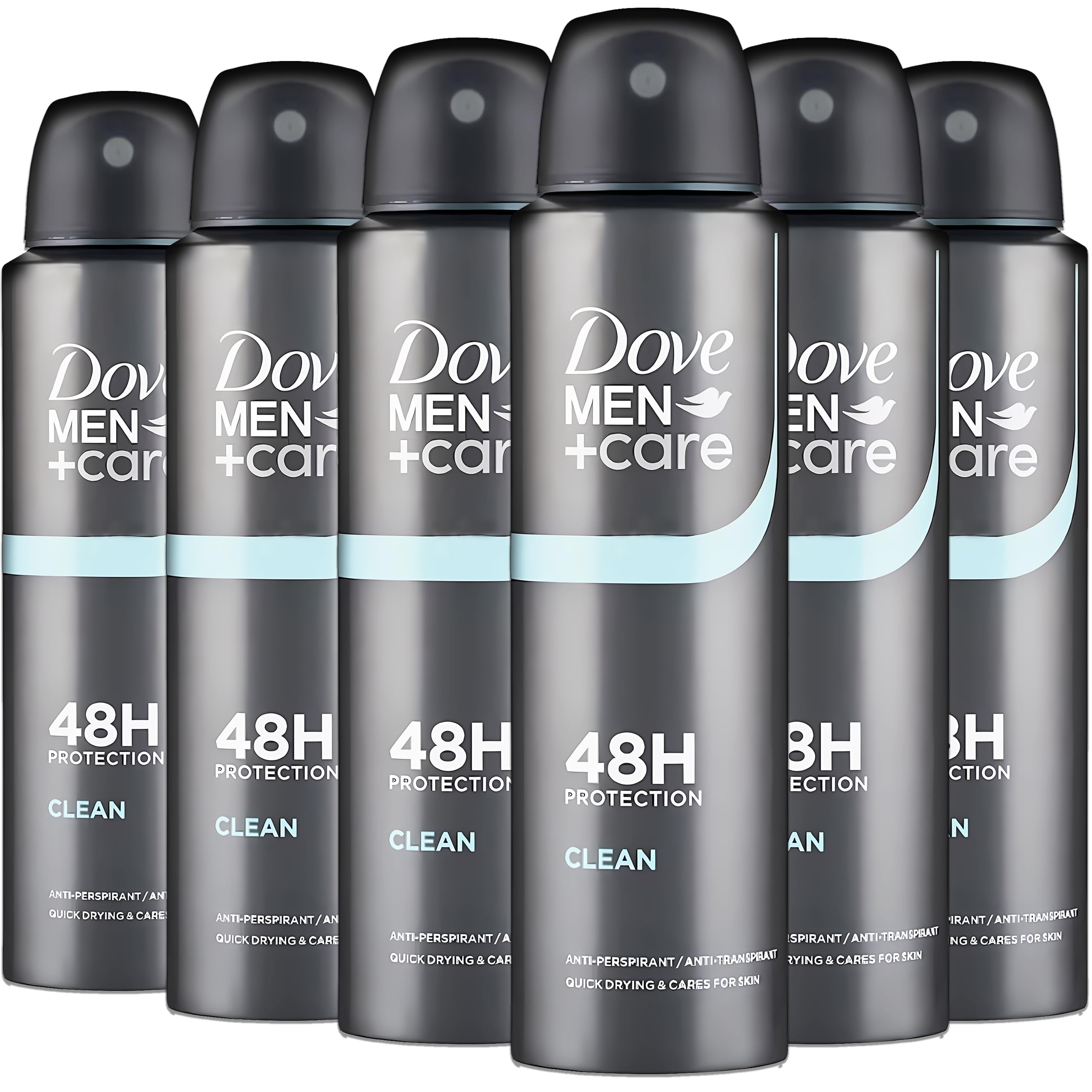 Dove Men+Care Classic Antiperspirant Spray – 6-Pack, 48-Hour Sweat & Odor Protection