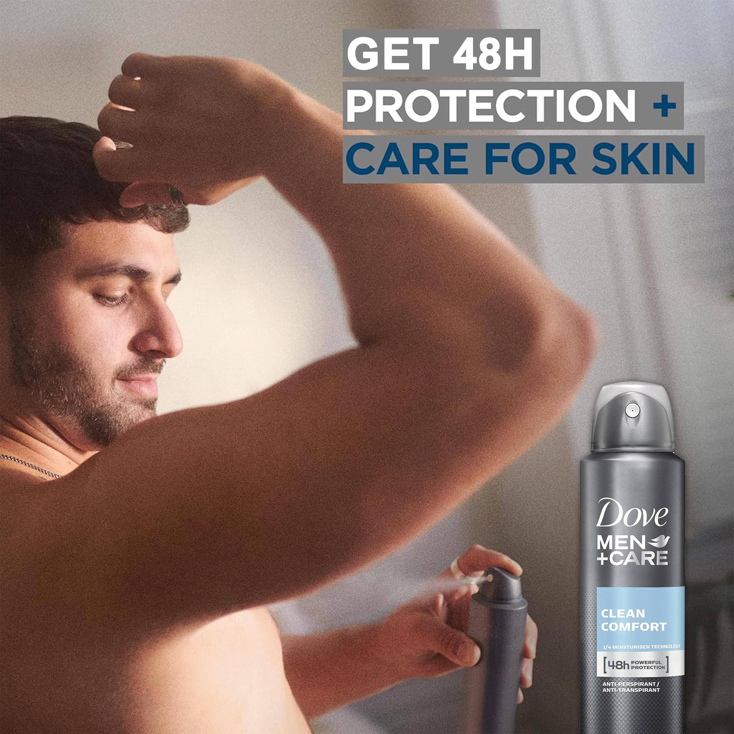 Dove Men+Care Clean Comfort Antiperspirant Spray – 6 Pack, 48H Protection