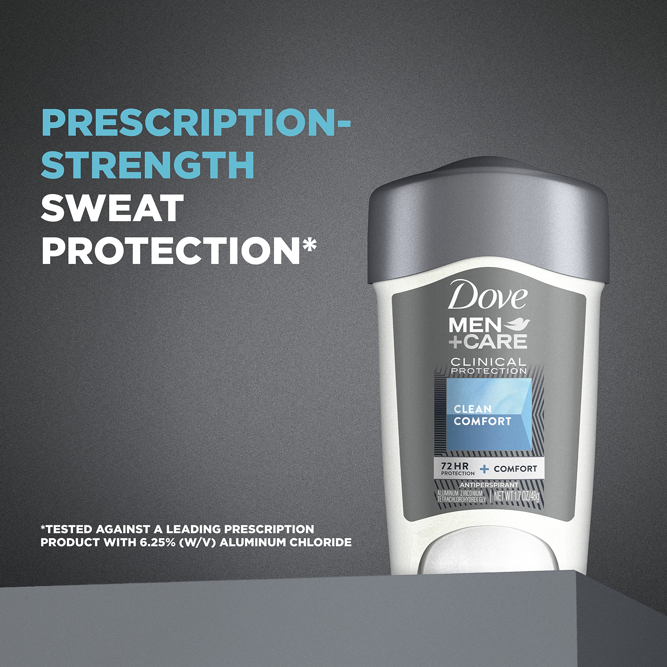 Dove Men+Care Clinical Protection Clean Comfort Antiperspirant Stick – 72-Hour Sweat & Odor Protection (3 x 1.7 oz)
