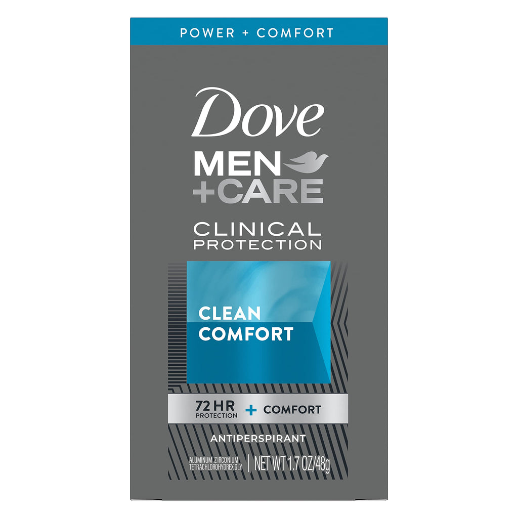 Dove Men+Care Clinical Protection Clean Comfort Antiperspirant Stick – 72-Hour Sweat & Odor Protection (3 x 1.7 oz)