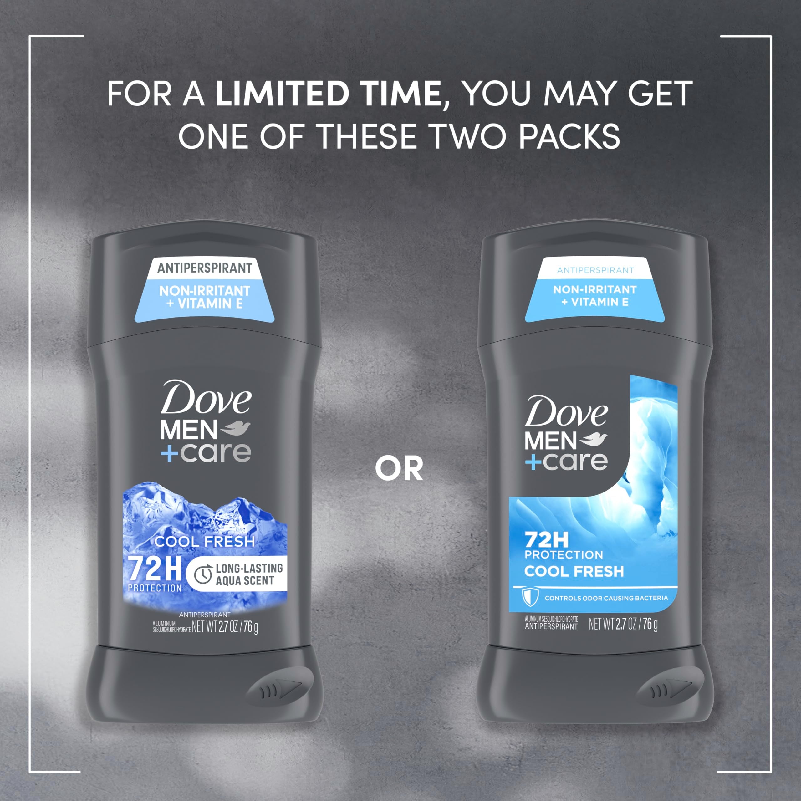 Dove Men+Care Cool Fresh Antiperspirant Deodorant Stick — 4 Count, 72H Protection, Aqua Scent