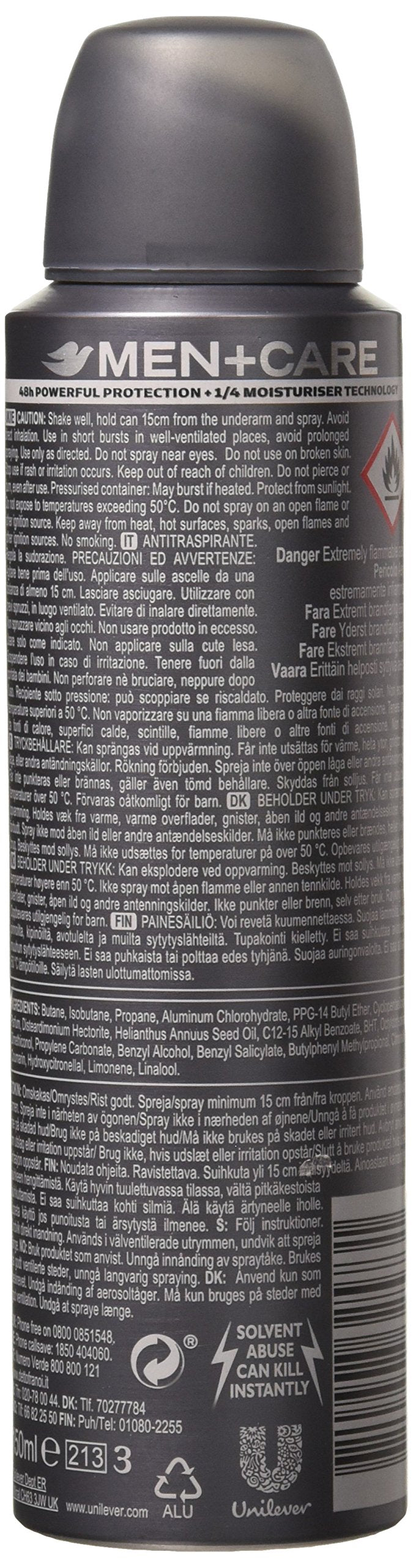 Dove Men + Care Dry Spray Antiperspirant – Cool Fresh (3.8 oz) Pack of 4