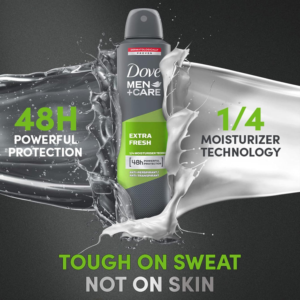 Dove Men+Care Extra Fresh Antiperspirant Spray – 6-Pack, 48H Protection