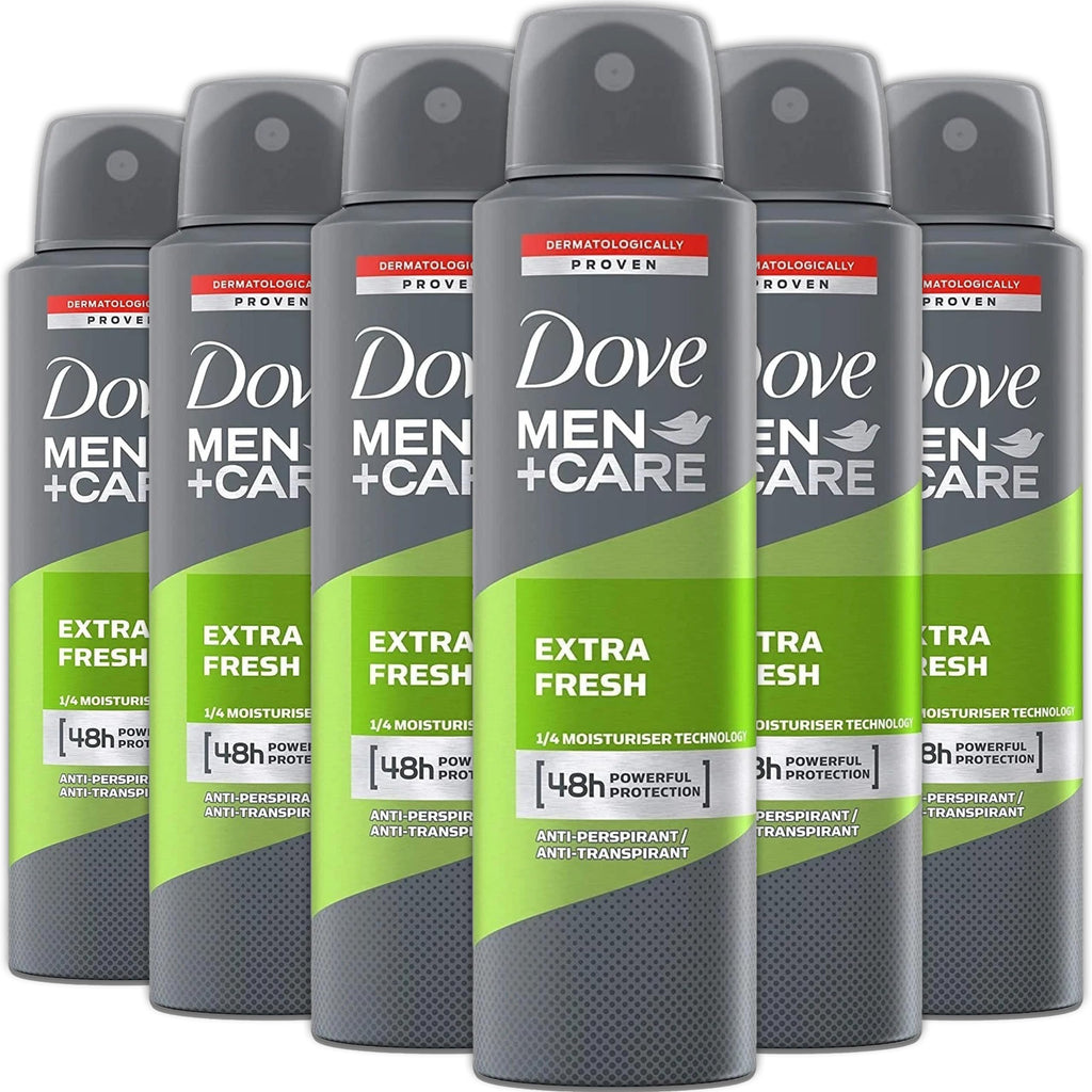Dove Men+Care Extra Fresh Antiperspirant Spray – 6-Pack, 48H Protection