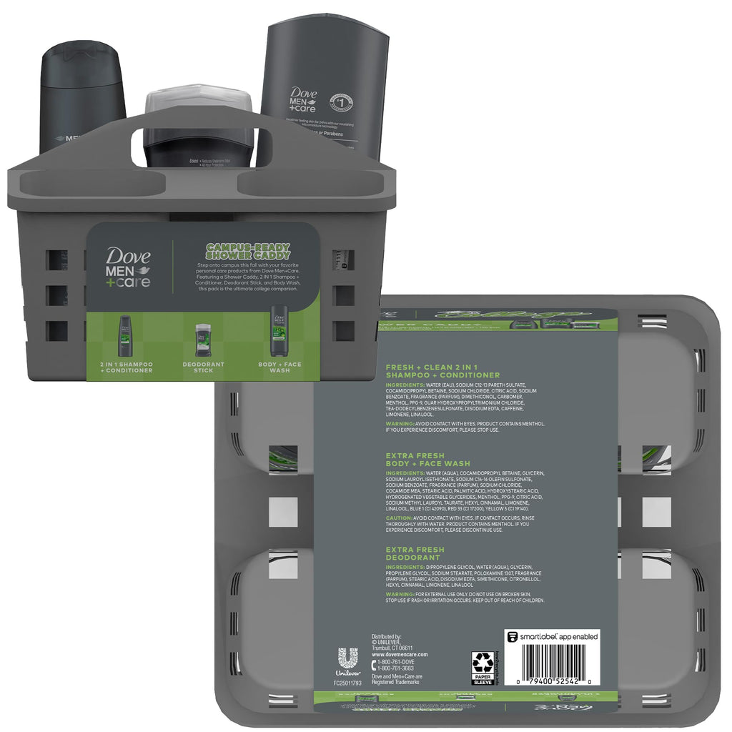 Dove Men+Care College Gift Set – Extra Fresh Body Wash, Deodorant & 2-in-1 Shampoo/Conditioner