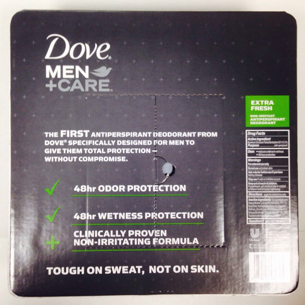 Dove Men+Care Extra Fresh Deodorant 5-Pack – 48-Hour Odor & Wetness Protection