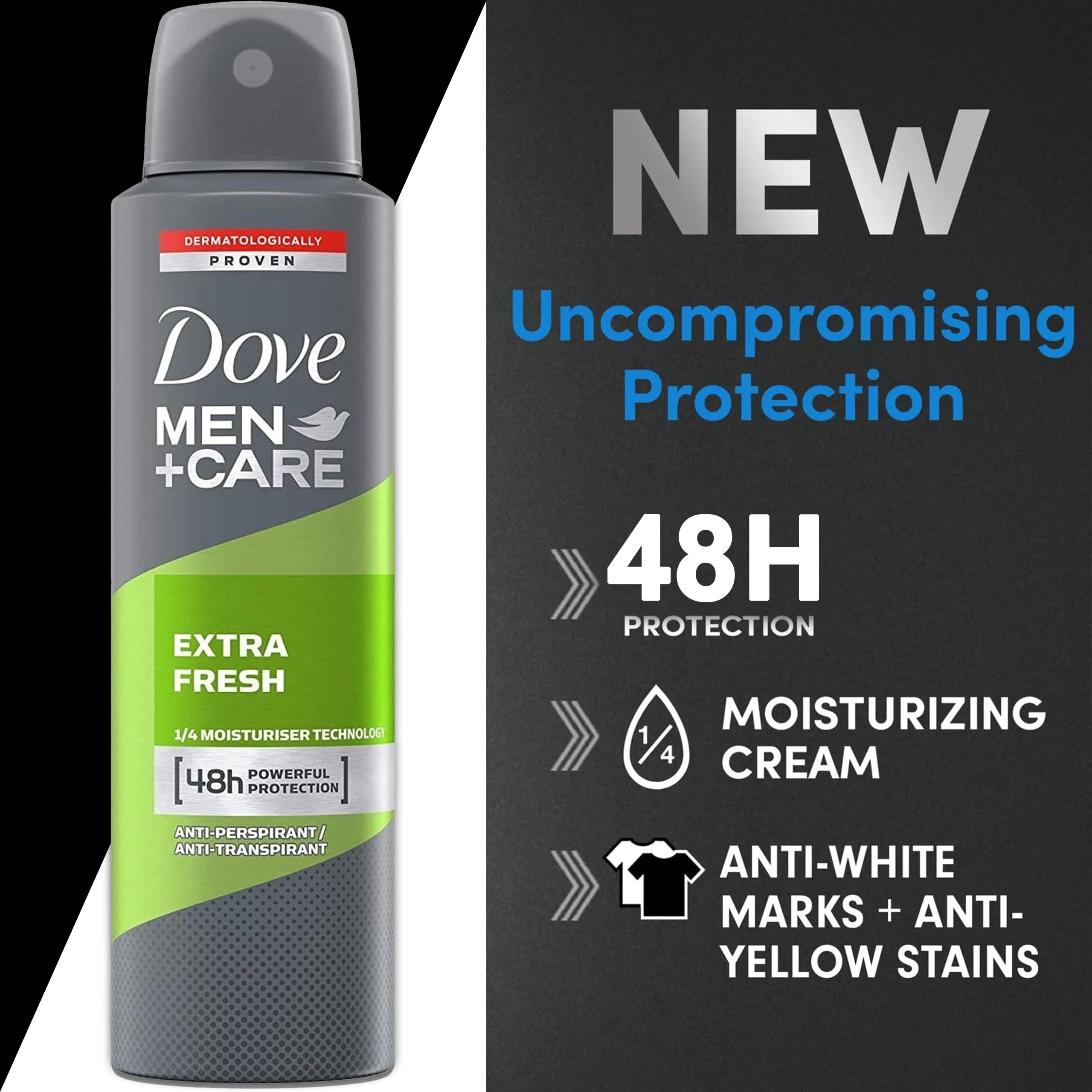 Dove Men+Care Extra Fresh Antiperspirant Spray – 6-Pack, 48H Protection