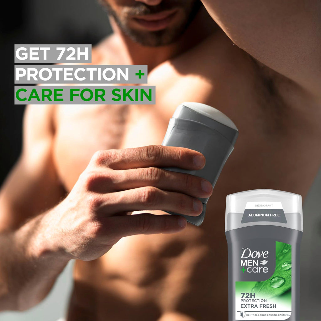 Dove Men+Care Extra Fresh Aluminum-Free Deodorant Stick – 4-Count, 3 oz Each, 72-Hour Odor Protection