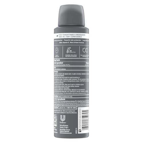 Dove Men+Care Invisible Fresh Antiperspirant Spray – 6 Pack, 72-Hour Protection, No White Marks or Yellow Stains