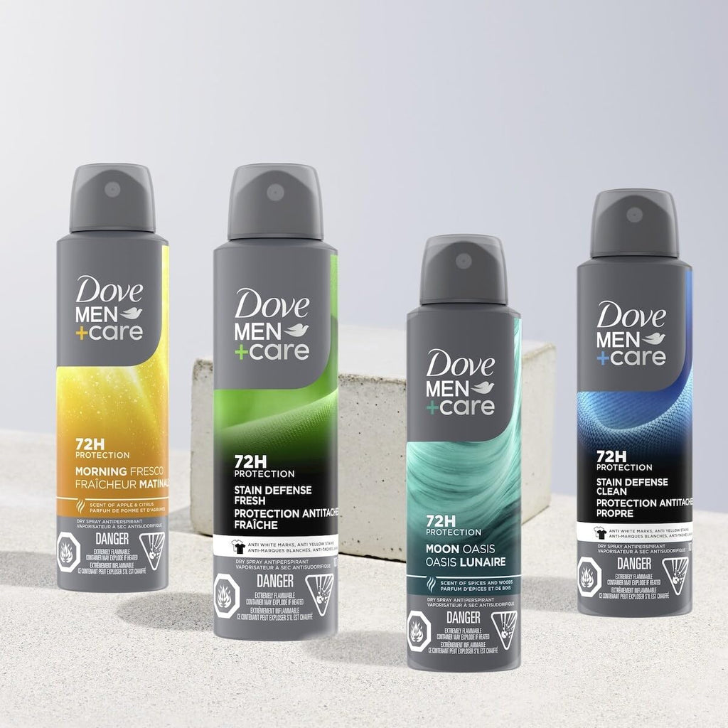 Dove Men+Care Moon Oasis Dry Spray Antiperspirant – 72-Hour Protection, Plant-Based Moisturizer | 3.8 oz