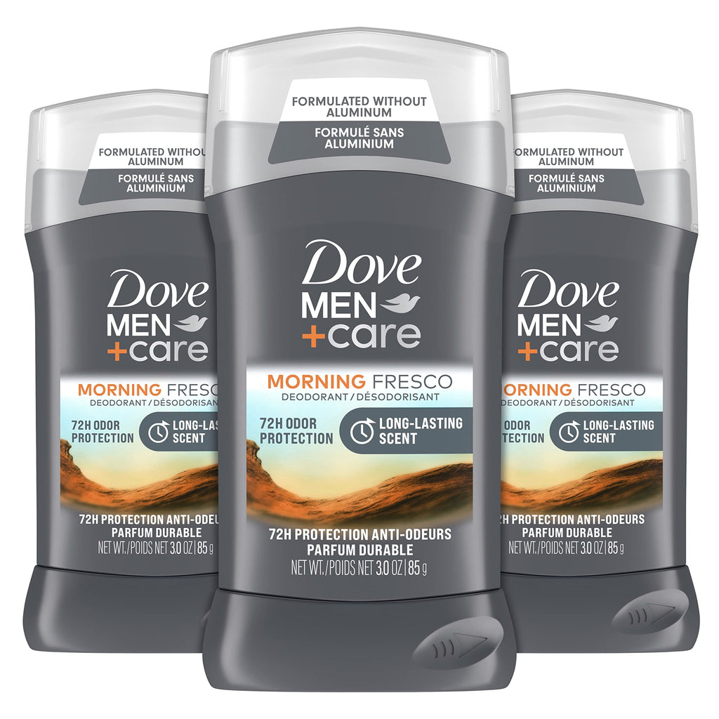 DOVE MEN + CARE Morning Fresco Aluminum Free Deodorant Stick – 72h Odor Protection (3 x 3 oz Pack of 3)