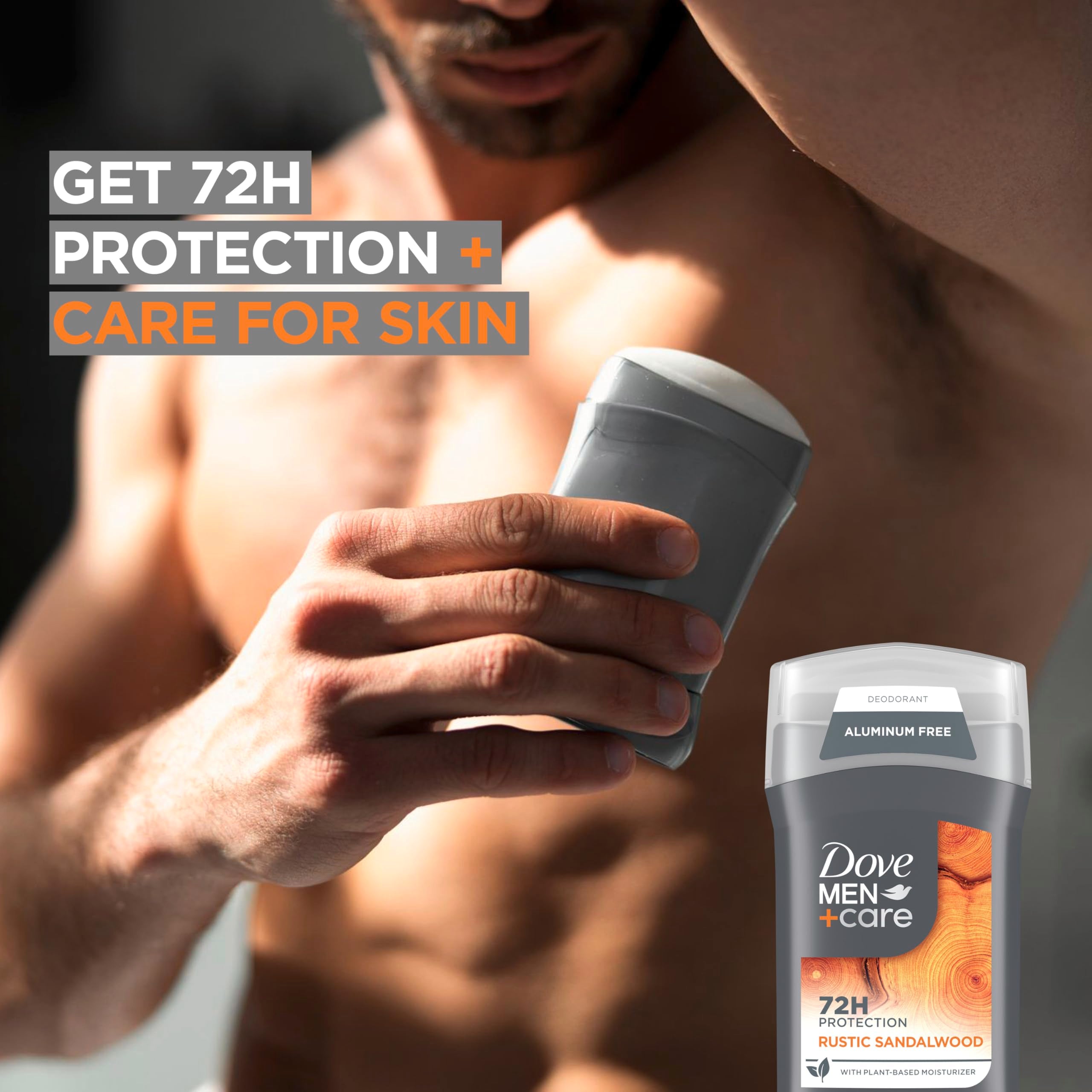 DOVE MEN+CARE Aluminum Free Rustic Sandalwood Deodorant – 3 oz (3 Pack) for Men