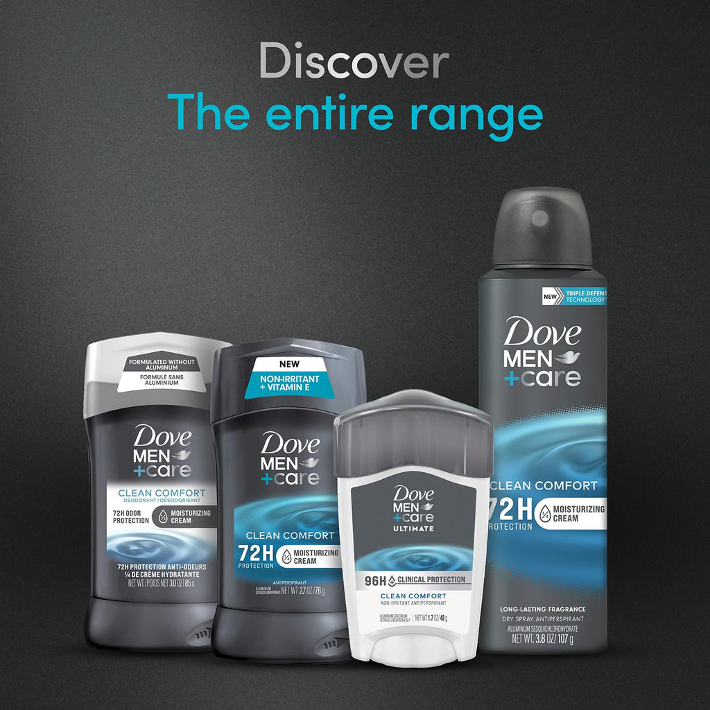 Dove Men+Care Deodorant 96H Clinical Protection Antiperspirant, Clean Comfort – 6-Pack