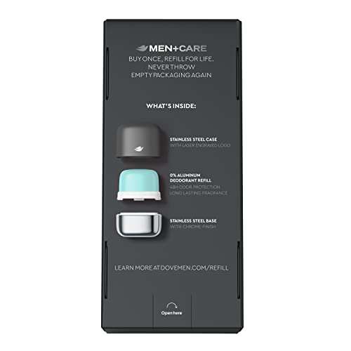 Dove Men+Care Ultimate Refillable Deodorant Kit – Aluminum-Free, 0% Aluminum, 1.13 oz