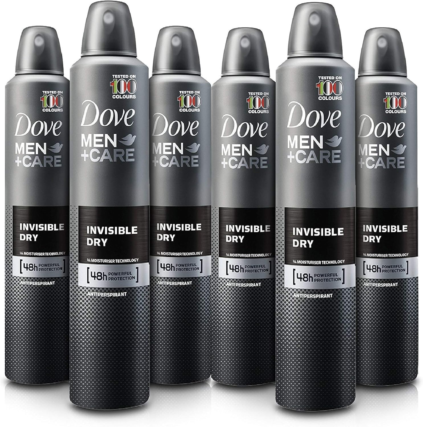 Dove Men+Care Invisible Dry Anti-Perspirant Spray — 6 Cans Pack (150ml each)