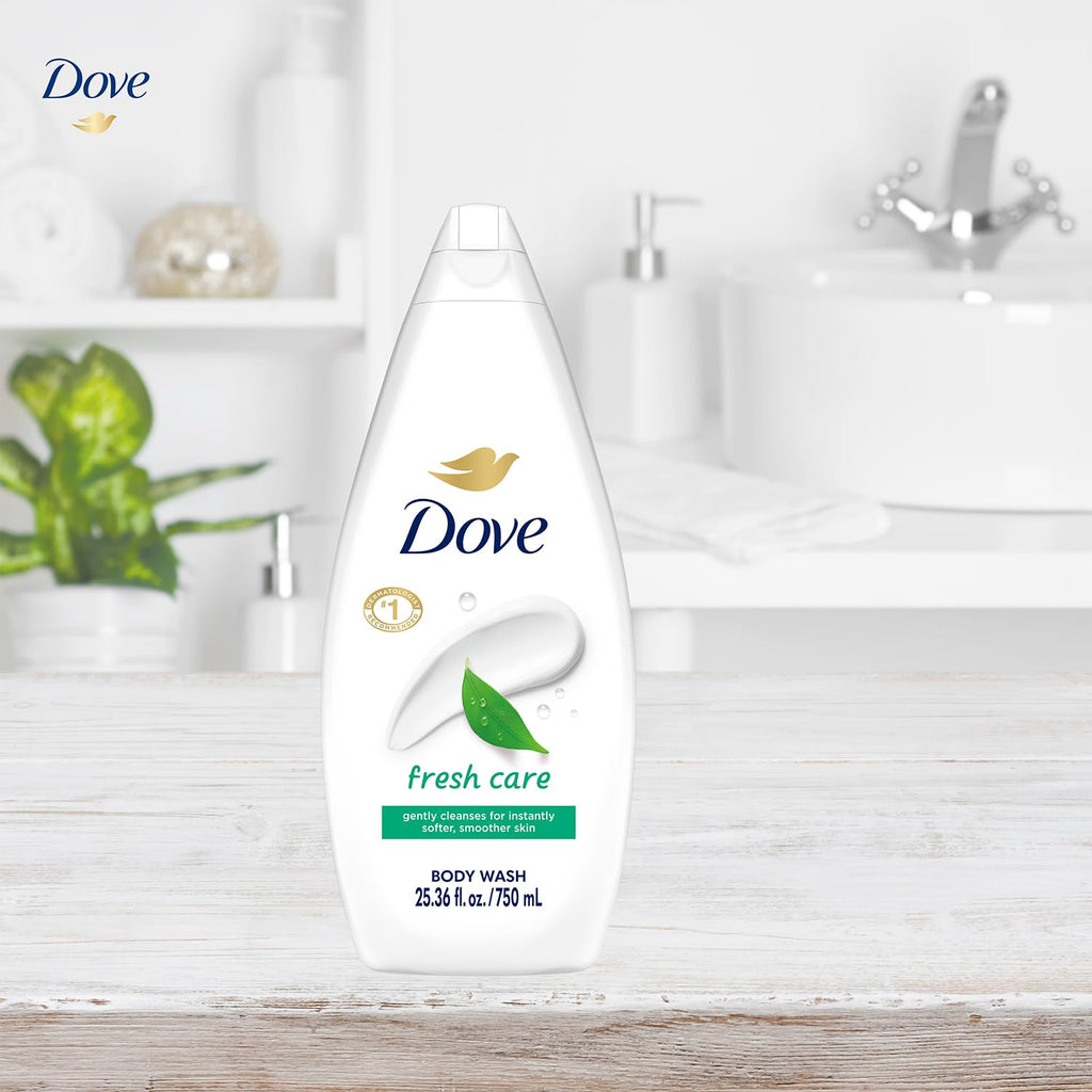 Dove Fresh Care Body Wash 4-Pack – Soothing Moisturizing Cleanser (25.36 oz ea)