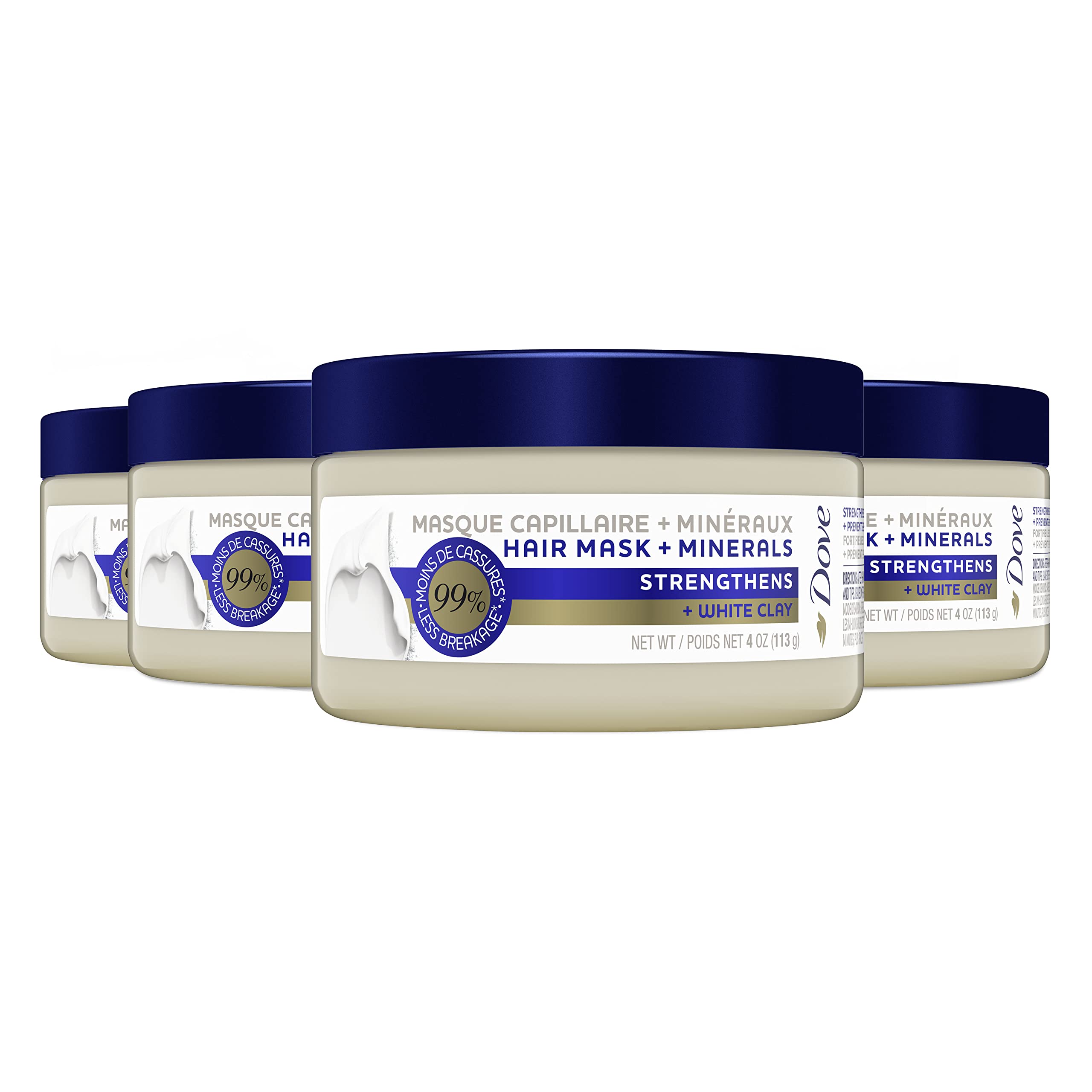 Dove Mineral Strengthens Hair Mask with White Clay — 4 oz, 4 Count