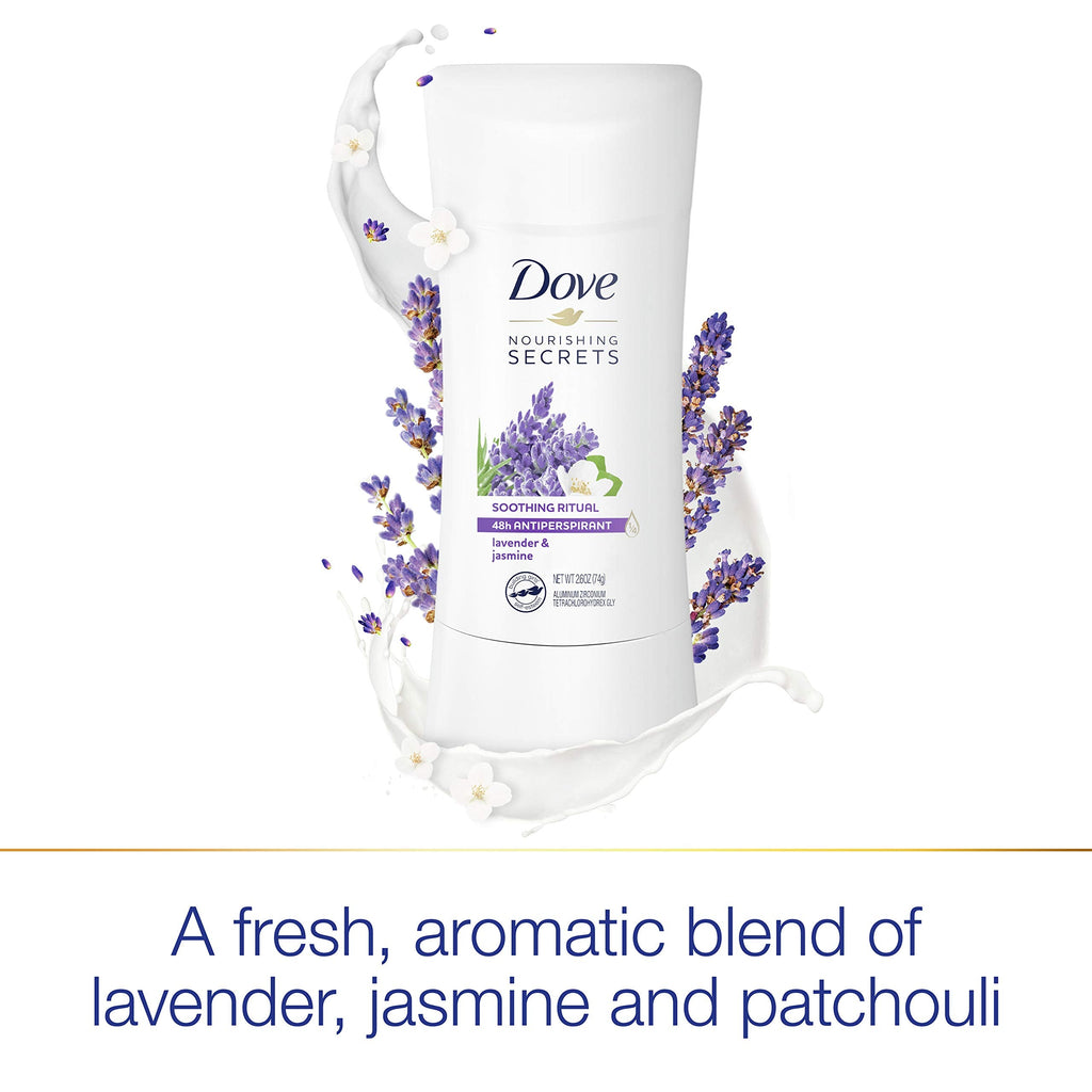 Dove Nourishing Secrets Antiperspirant Stick Lavender & Jasmine – 48H Protection, 3×2.6 oz