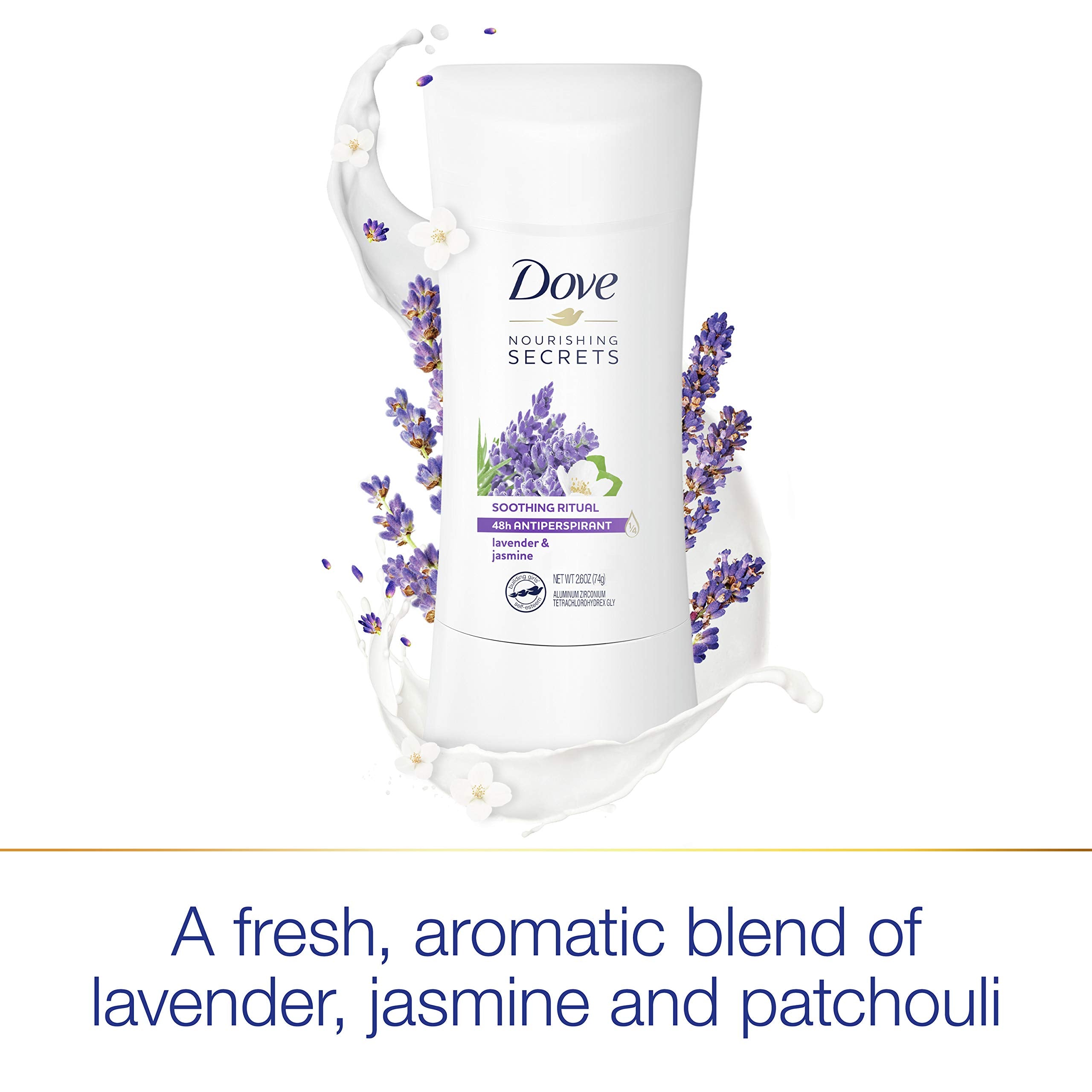 Dove Nourishing Secrets Antiperspirant Stick Lavender & Jasmine – 48H Protection, 3×2.6 oz