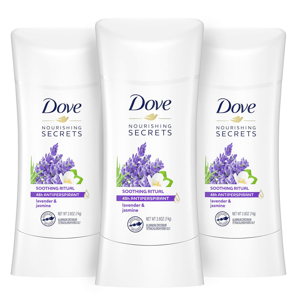 Dove Nourishing Secrets Antiperspirant Stick Lavender & Jasmine – 48H Protection, 3×2.6 oz