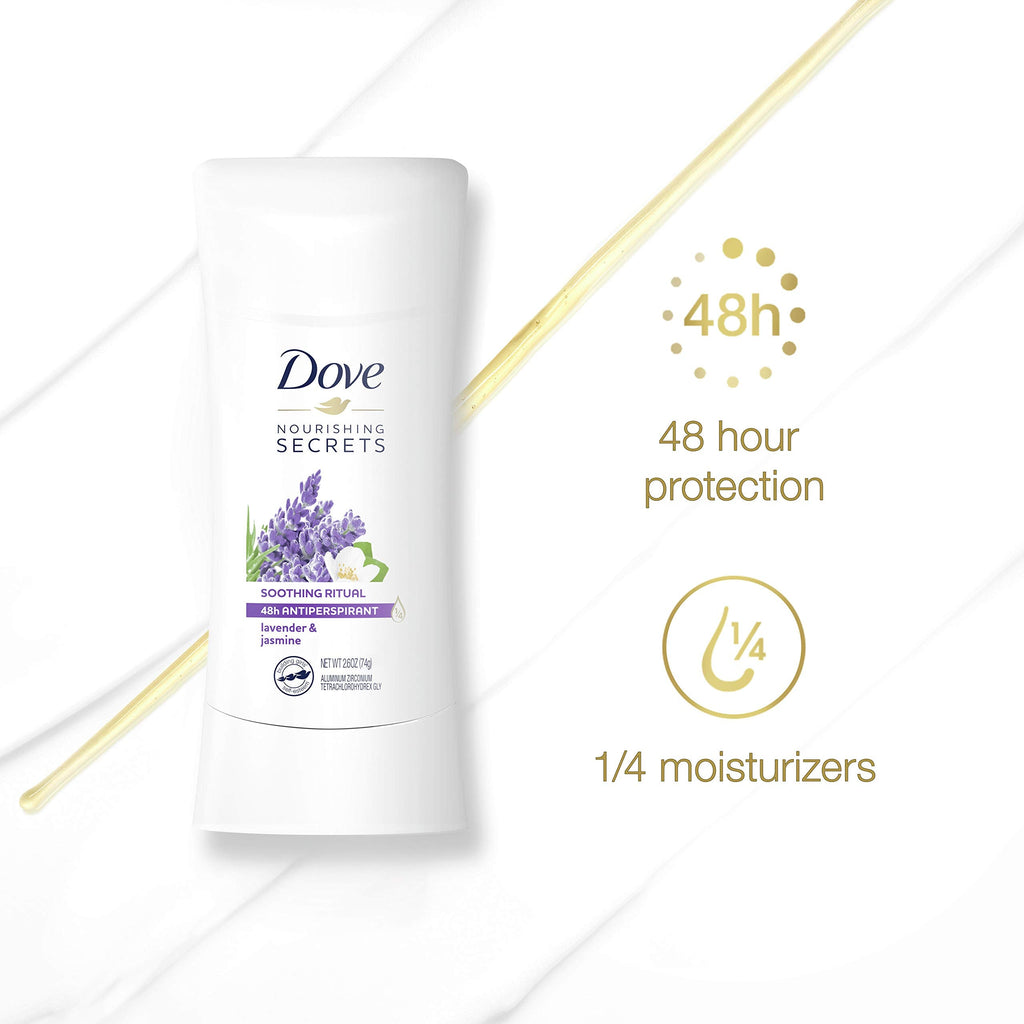 Dove Nourishing Secrets Antiperspirant Stick Lavender & Jasmine – 48H Protection, 3×2.6 oz