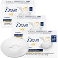 Dove Original Beauty Bar 3-Pack (12 Bars) – 3-in-1 Moisturizing Soap for Face, Body & Hands, 3.17 oz Each