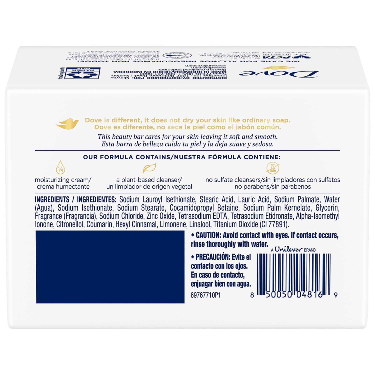 Dove Original Beauty Bar 3-Pack (12 Bars) – 3-in-1 Moisturizing Soap for Face, Body & Hands, 3.17 oz Each