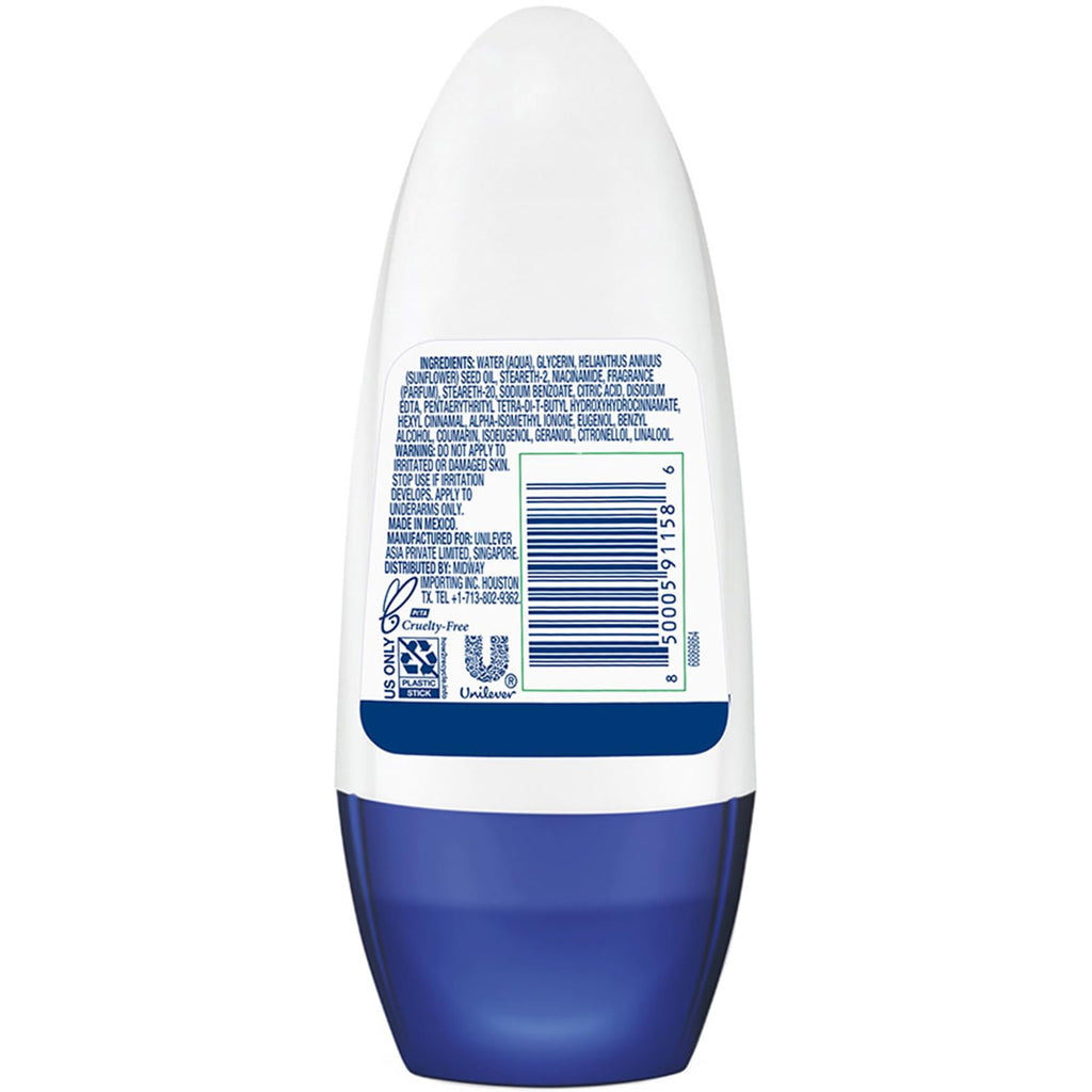Dove Aluminum-Free Deodorant for Women, Original Clean Roll-On – 3-Pack with 24H Odor Protection