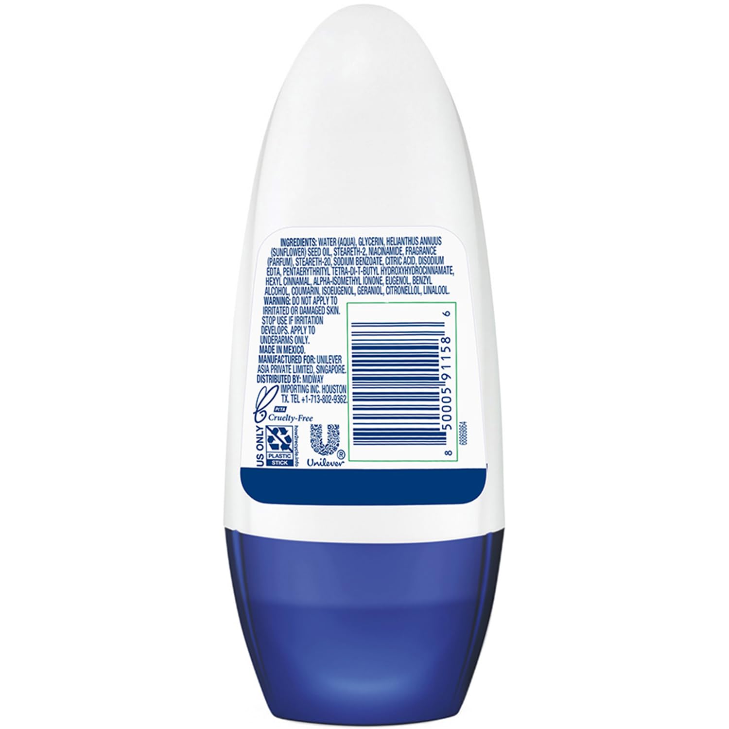 Dove Aluminum-Free Deodorant for Women, Original Clean Roll-On – 3-Pack with 24H Odor Protection