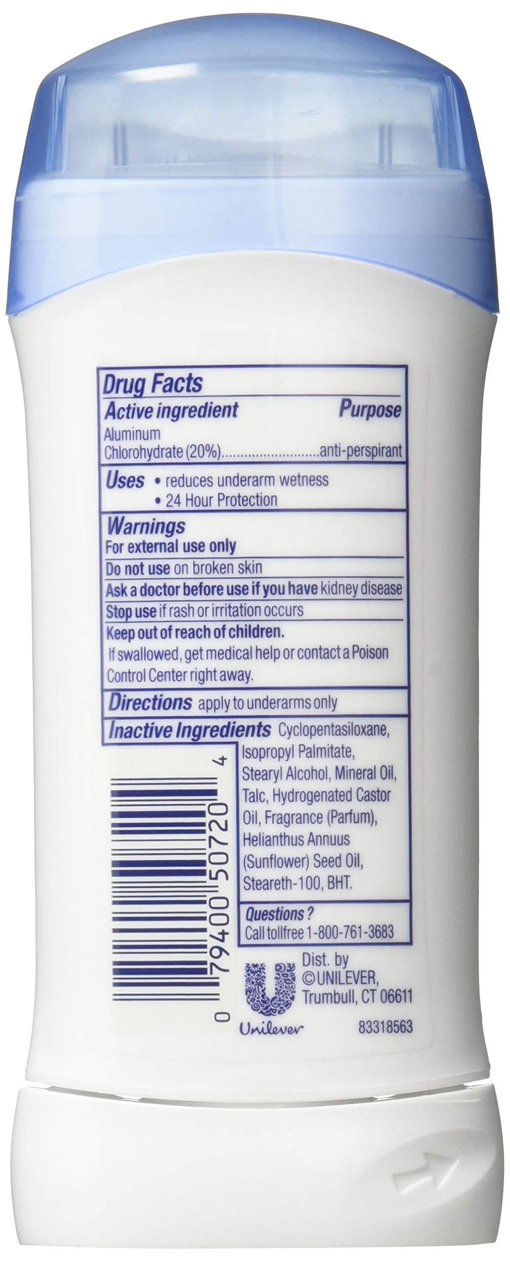 Dove Invisible Solid Powder Anti-Perspirant Deodorant – 2.6 oz (Pack of 4)