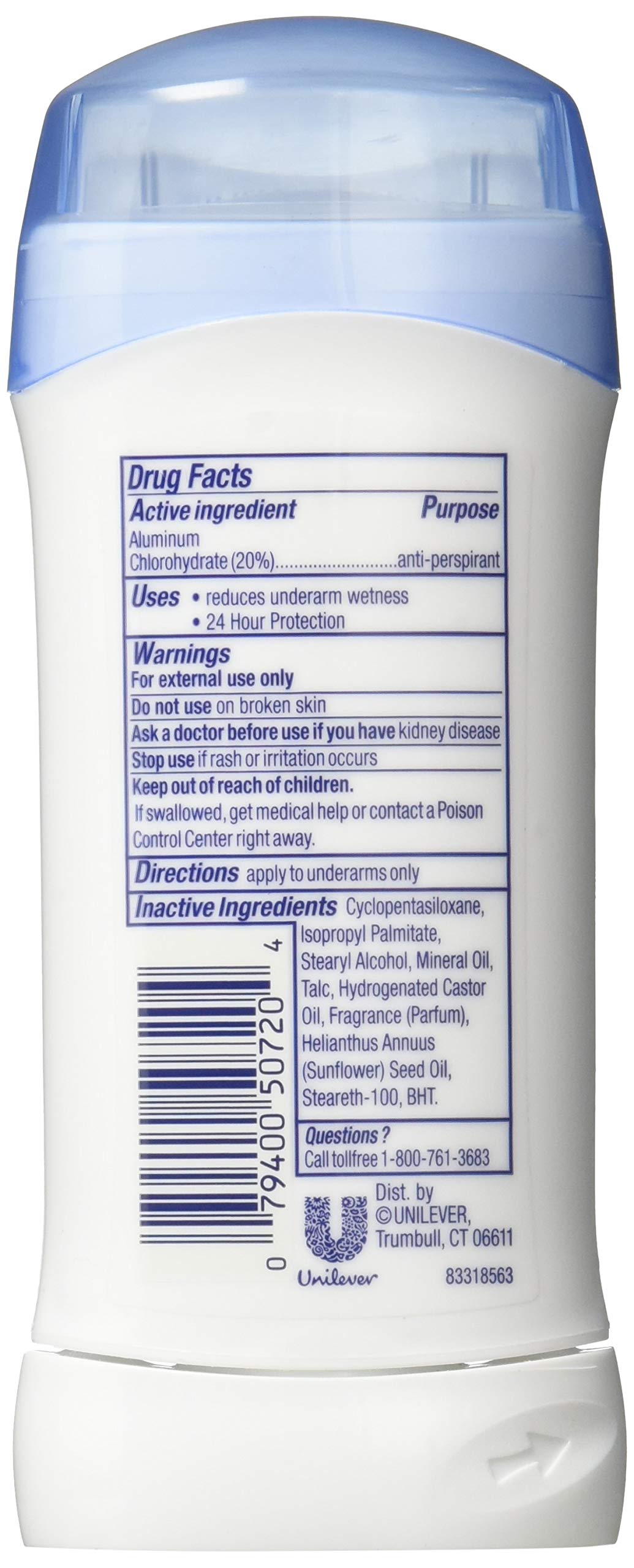 Dove Invisible Solid Powder Anti-Perspirant Deodorant – 2.6 oz (Pack of 4)